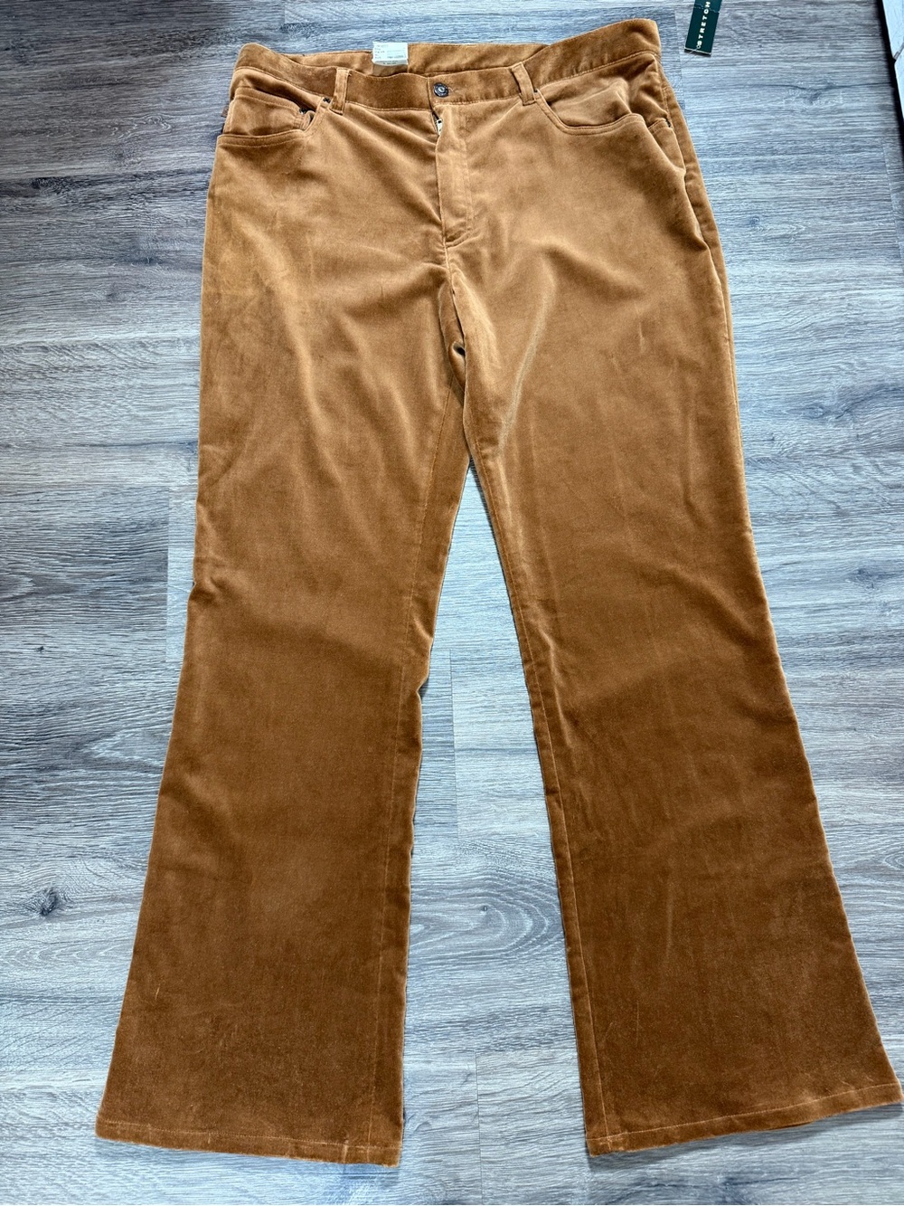 Lauren Jeans Co Ralph Lauren Tudor Velvet Bootcut Pants Brown Size 16 NWT